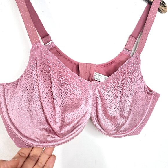 Wacoal Blush Pink Glitter Back Appeal Underwired Bra Back Smoothing - Picture 4 of 9